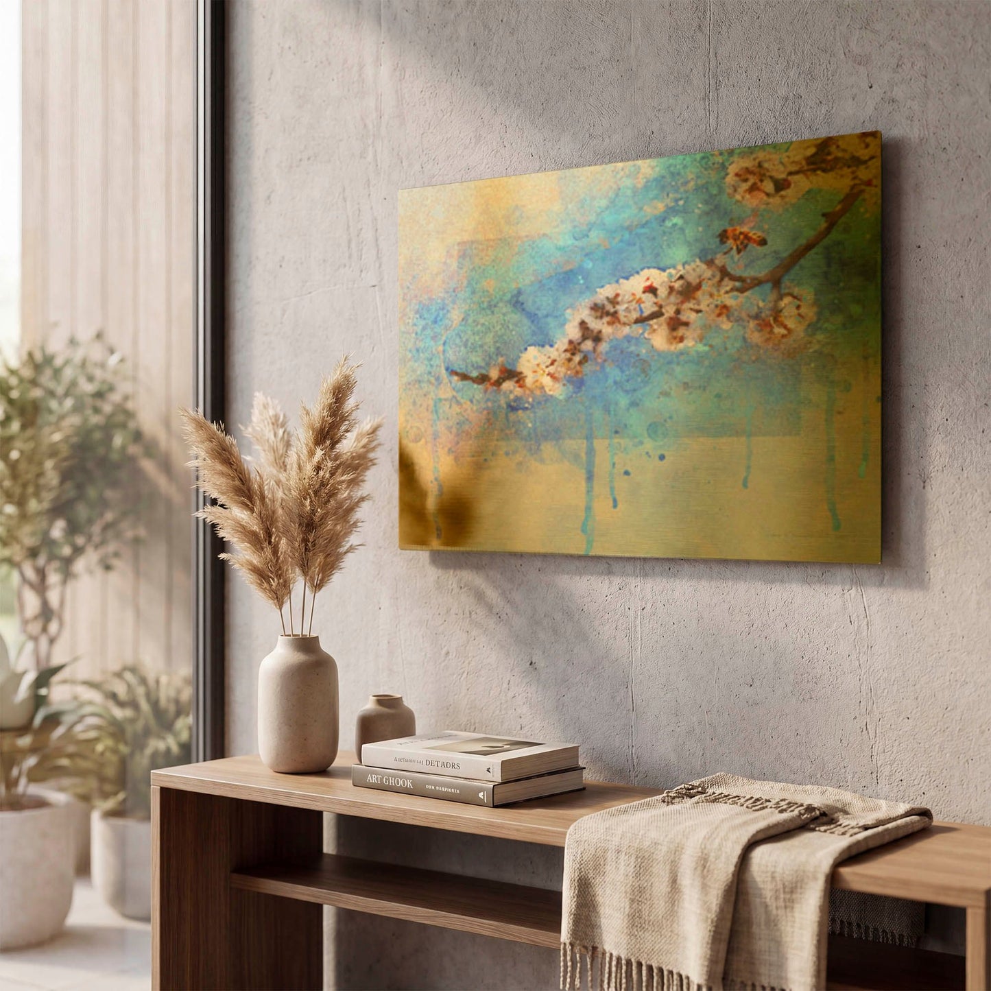 'Apricot Blossom' By Chris Vest Gold Metal Wall Art