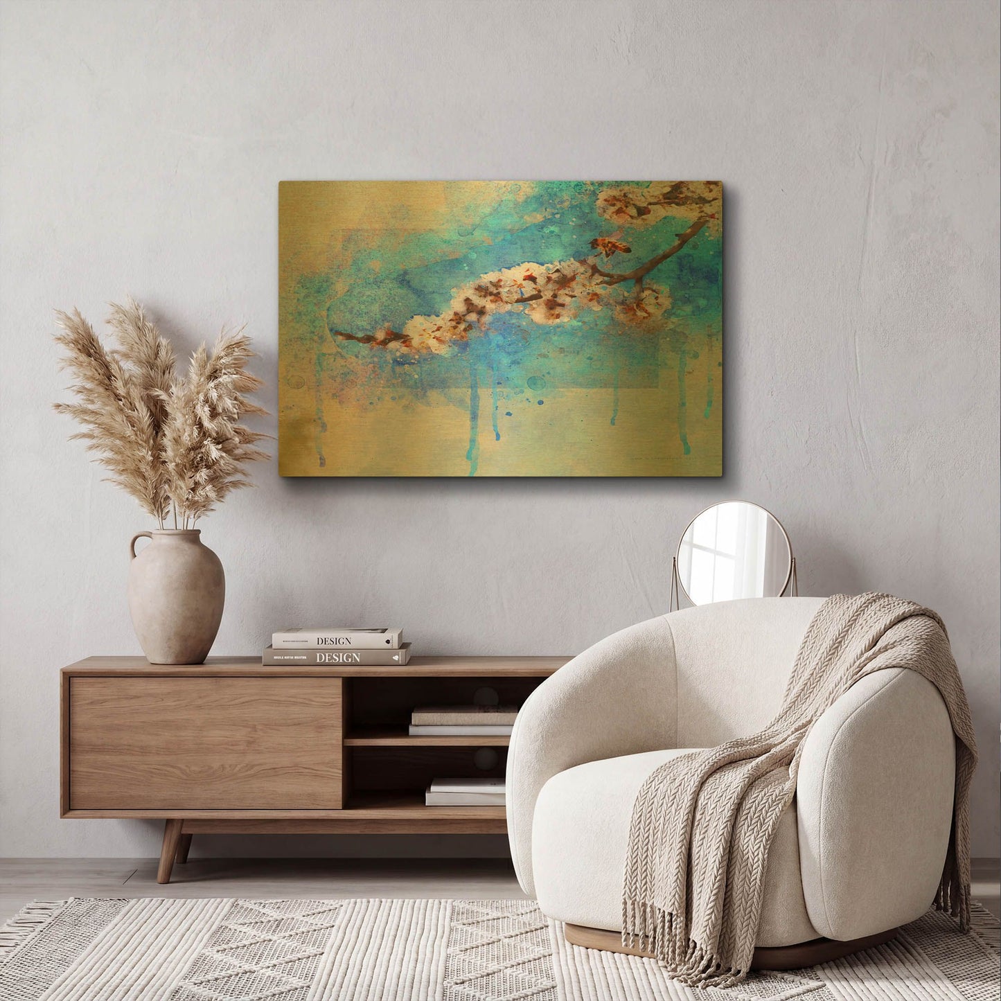 'Apricot Blossom' By Chris Vest Gold Metal Wall Art