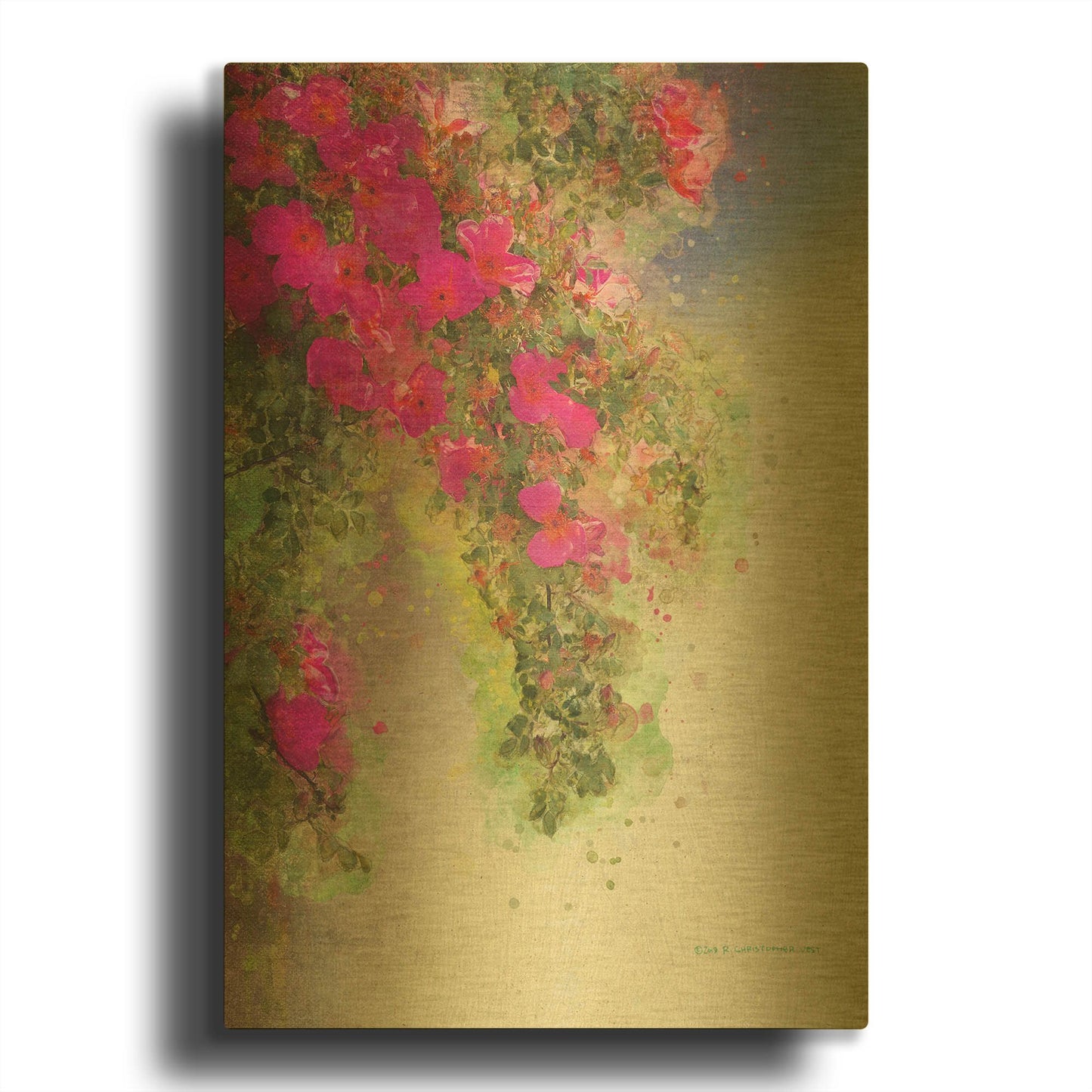 'Cv 773b 36x30' By Chris Vest Gold Metal Wall Art