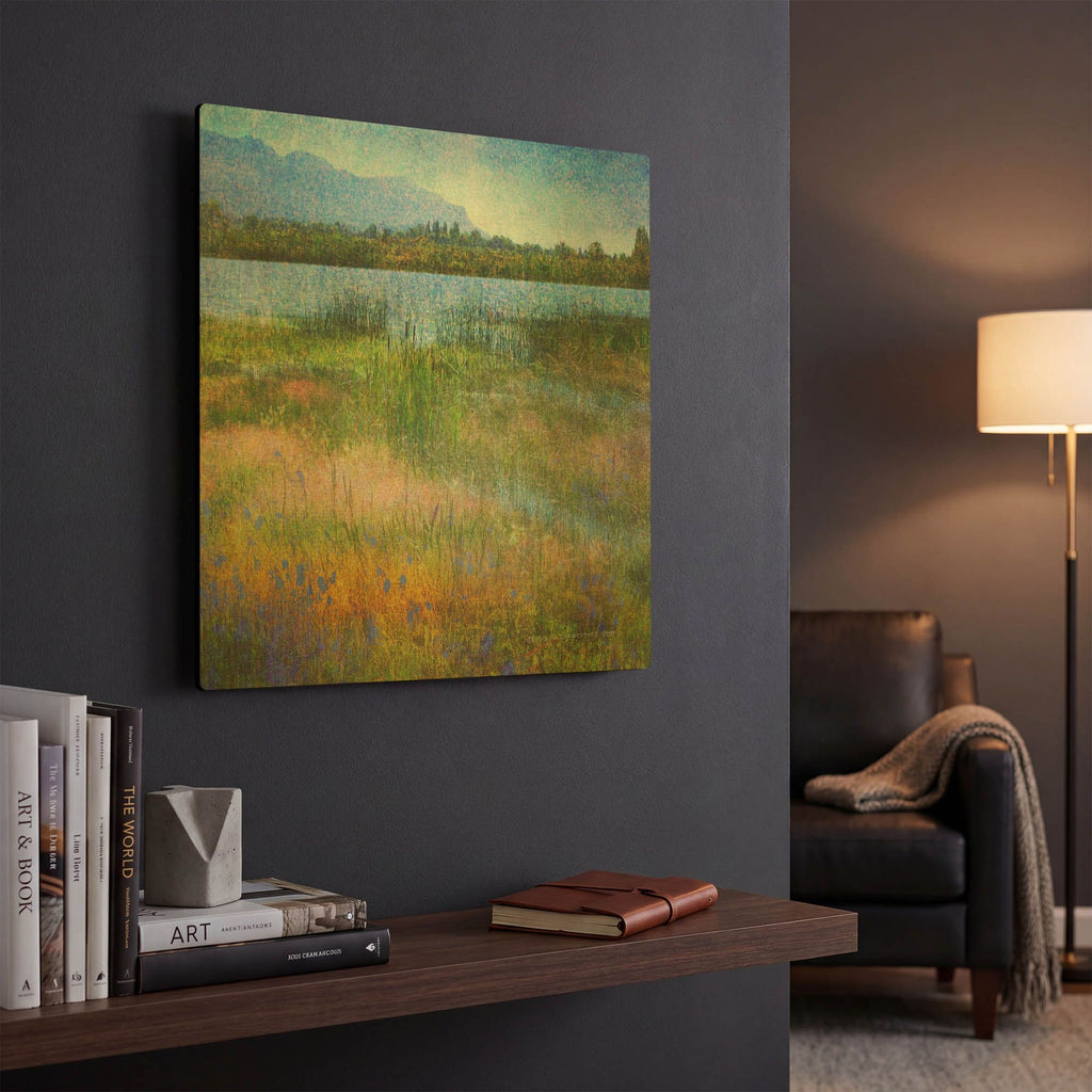 'Lake Near Mesa Verde' By Chris Vest Gold Metal Wall Art