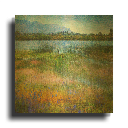 'Lake Near Mesa Verde' By Chris Vest Gold Metal Wall Art