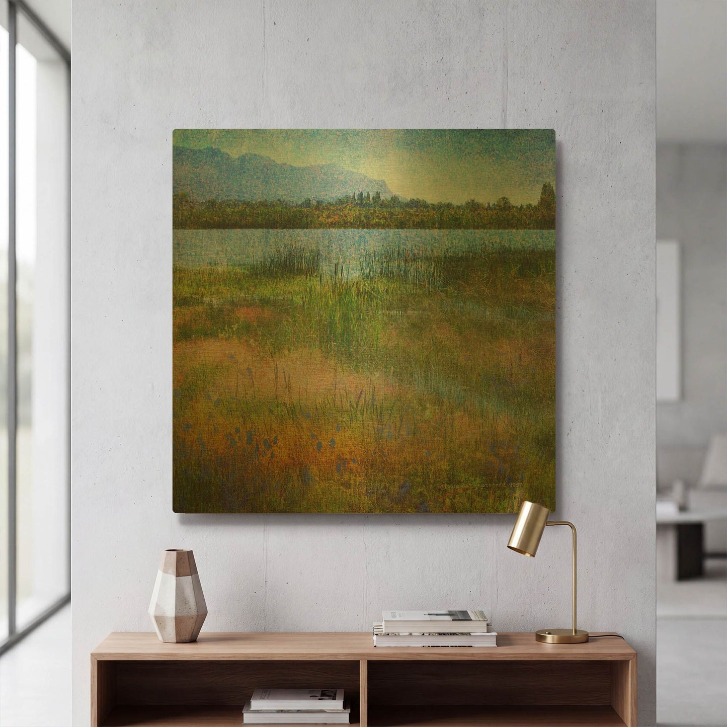 'Lake Near Mesa Verde' By Chris Vest Gold Metal Wall Art