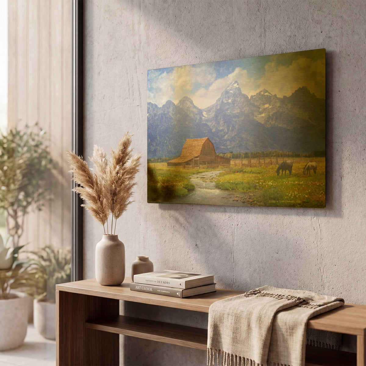 'Moulton Barn' By Chris Vest Gold Metal Wall Art
