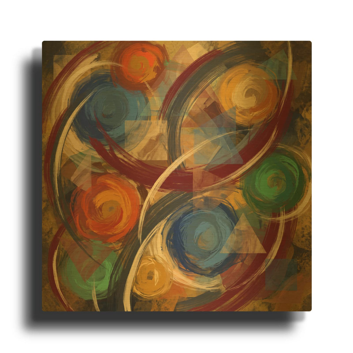 'Abstract Balanced Chaos II' By Veve Gold Metal Wall Art