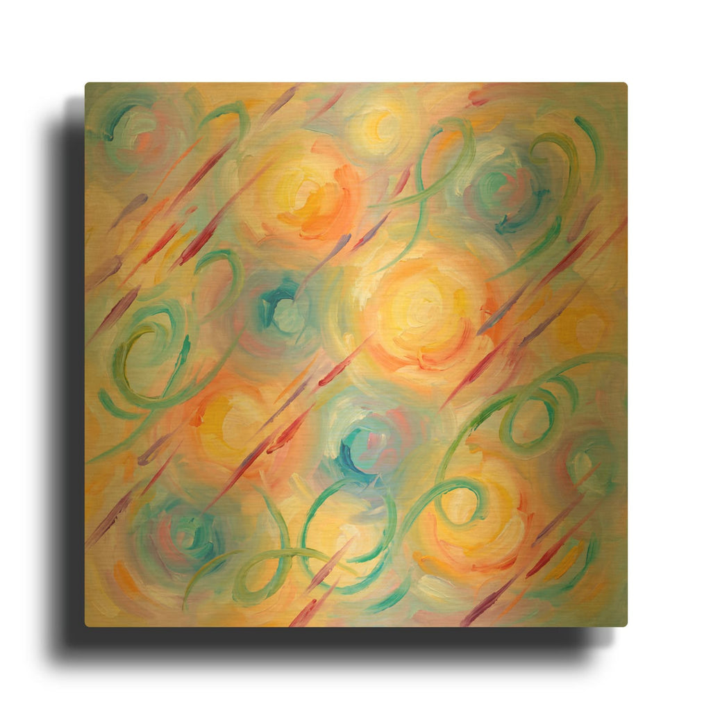 'Abstract Confetti I' By Veve Gold Metal Wall Art