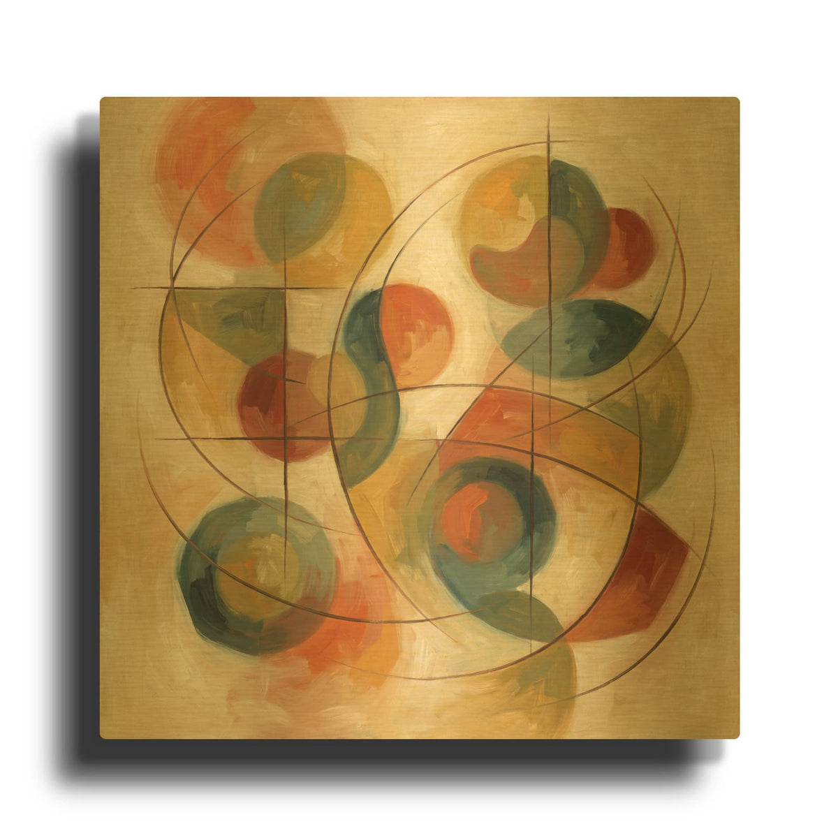 'Abstract Connections I' By Veve Gold Metal Wall Art