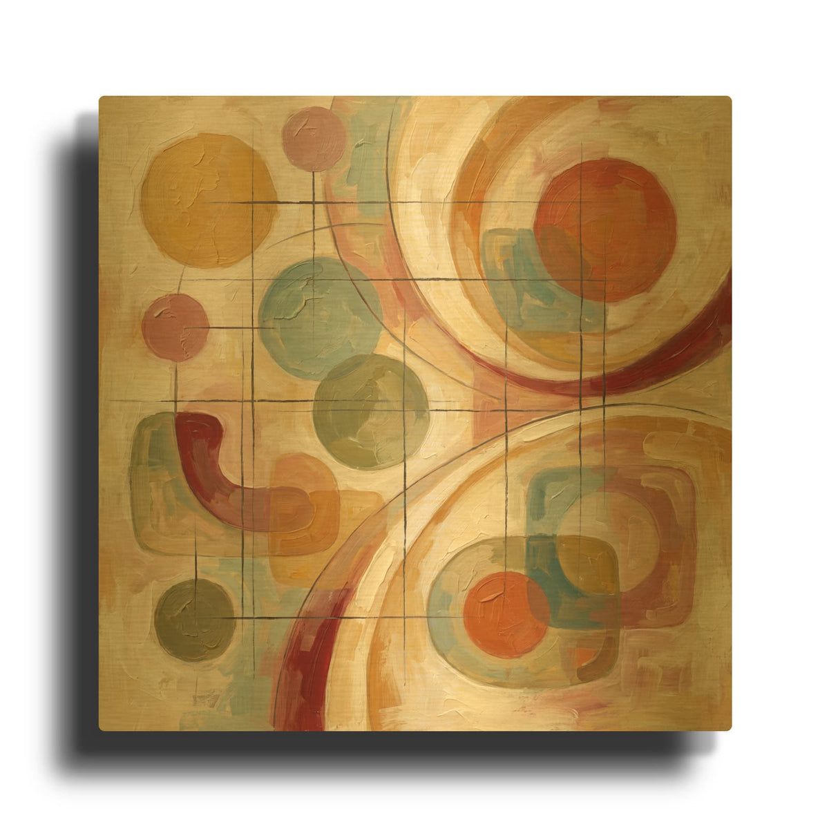 'Abstract Connections II' By Veve Gold Metal Wall Art