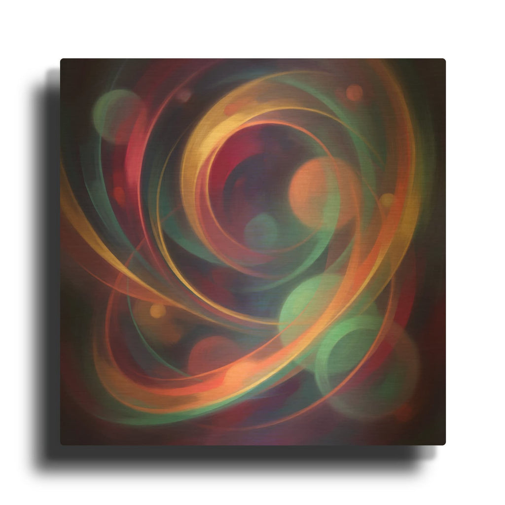 'Abstract Cosmic Orbits I' By Veve Gold Metal Wall Art