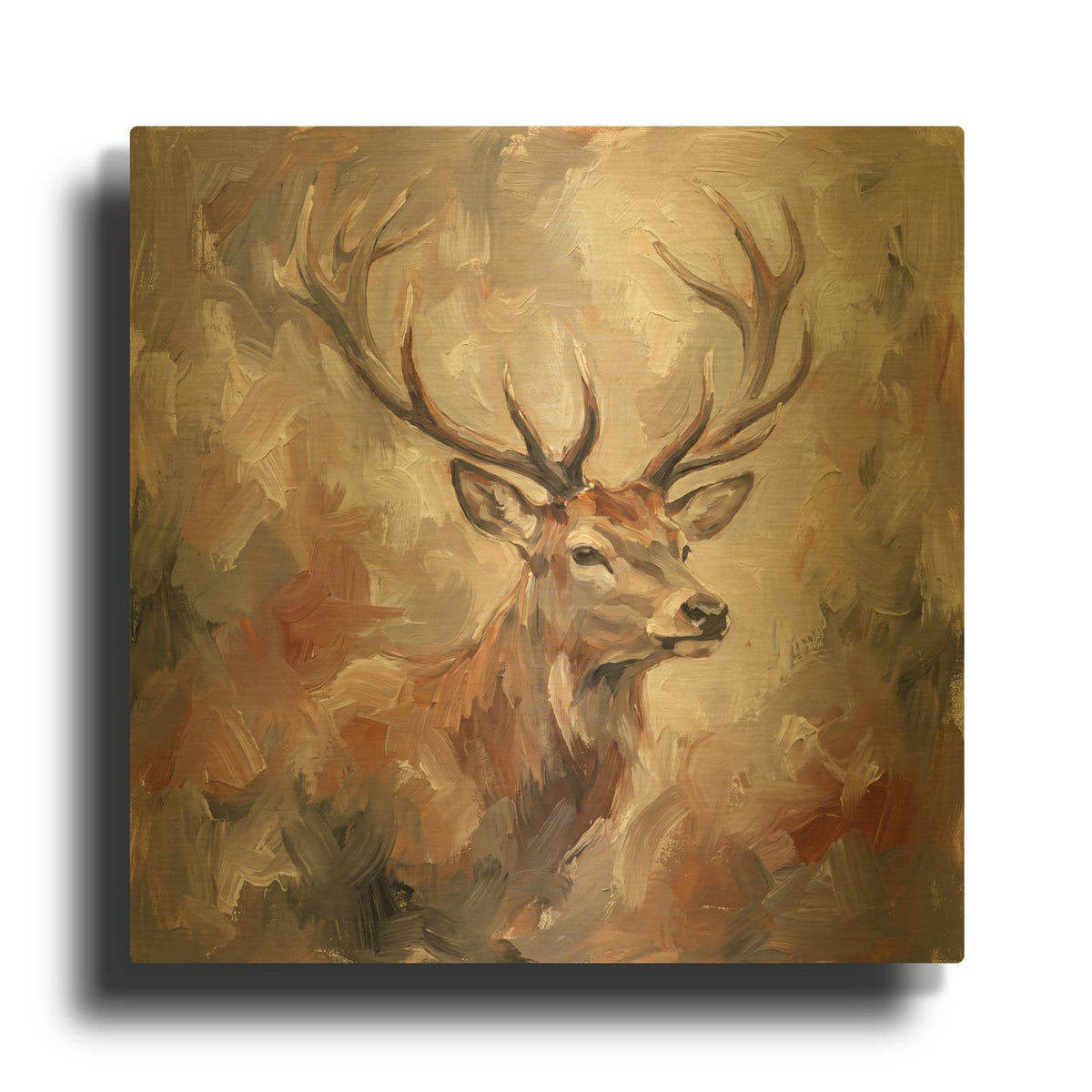 'Abstract Deer' By Veve Gold Metal Wall Art