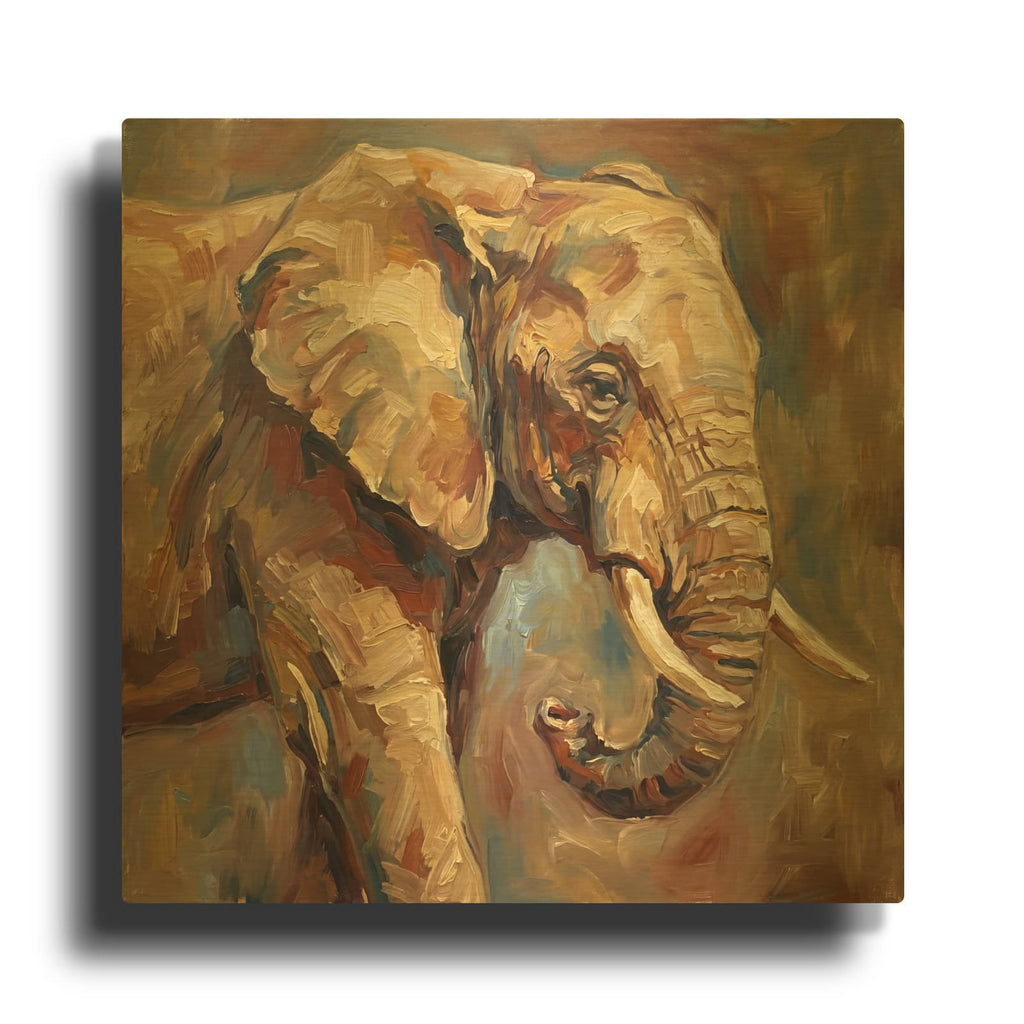 'Abstract Elephant' By Veve Gold Metal Wall Art