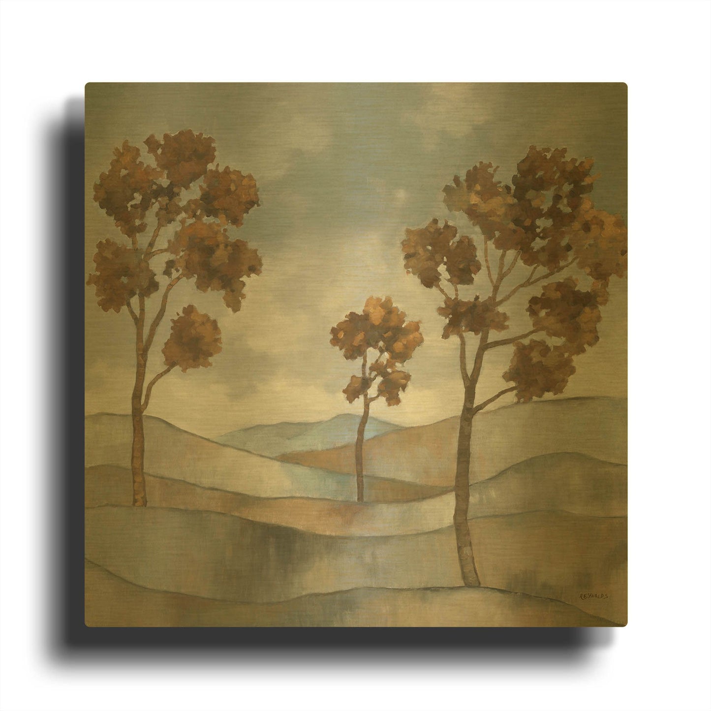 'Rolling Hills 2' By Graham Reynolds Gold Metal Wall Art