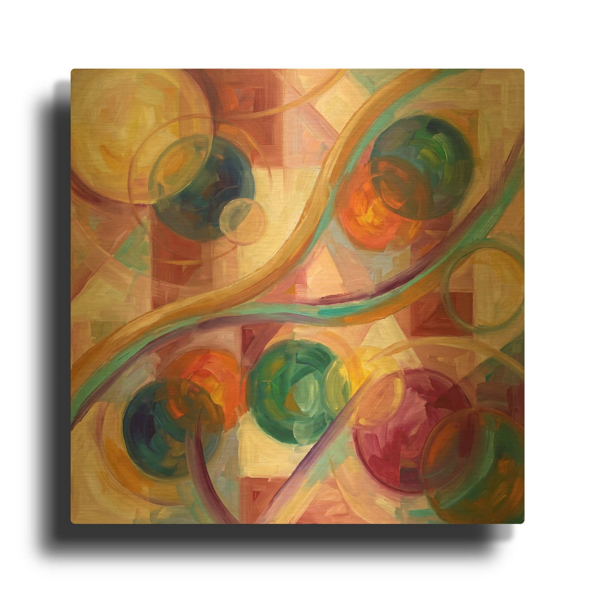 'Abstract Harmony I' By Veve Gold Metal Wall Art