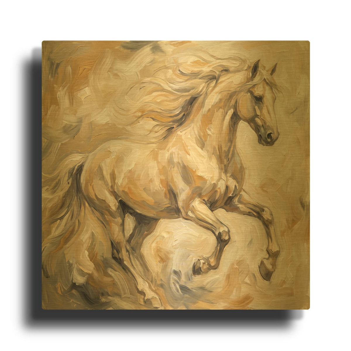 'Abstract Horse I' By Veve Gold Metal Wall Art
