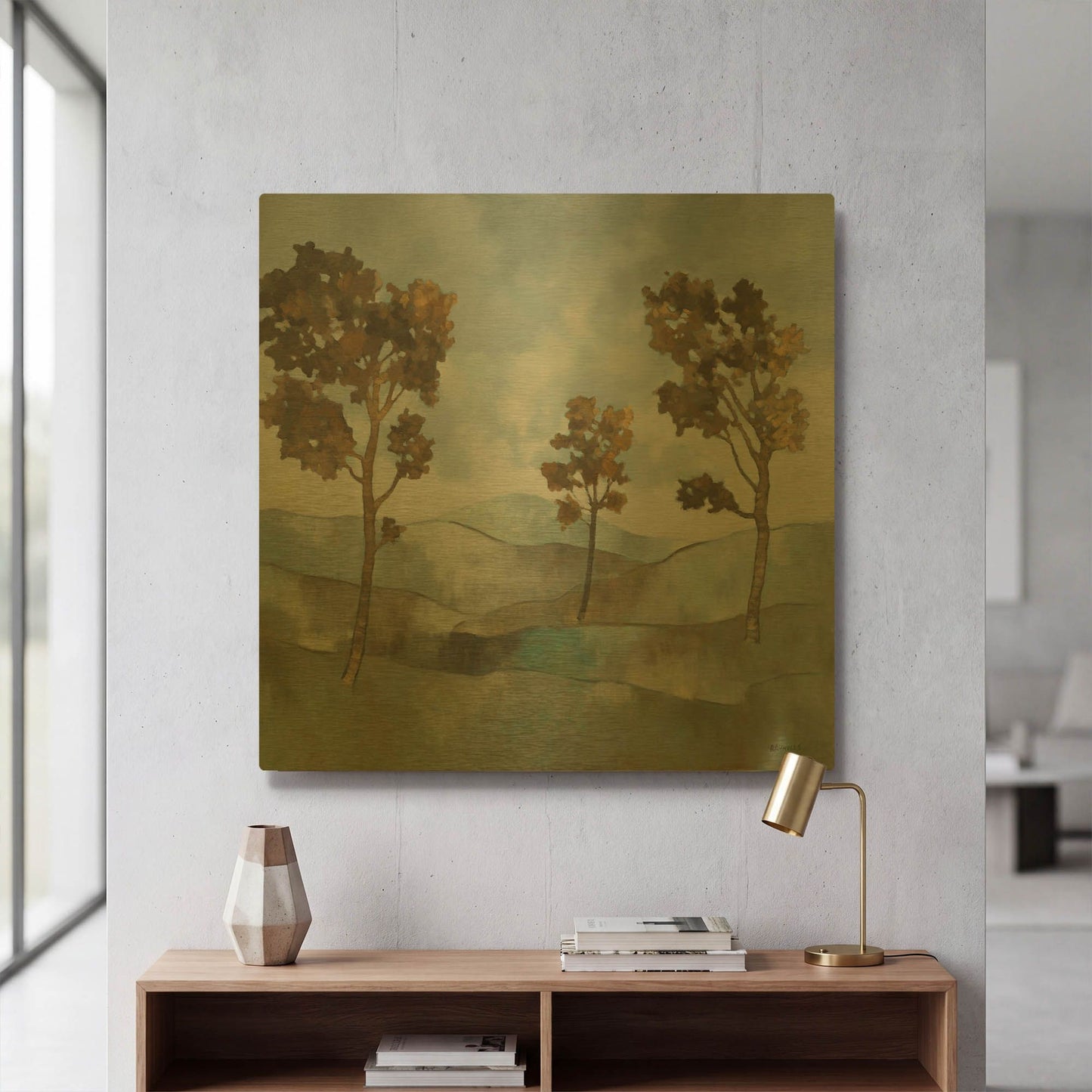 'Rolling Hills 1' By Graham Reynolds Gold Metal Wall Art