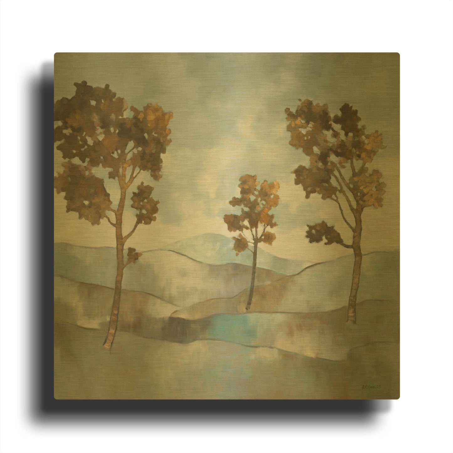 'Rolling Hills 1' By Graham Reynolds Gold Metal Wall Art