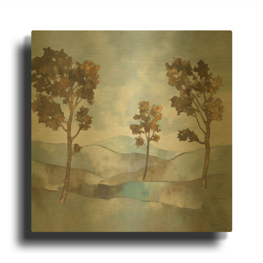 'Rolling Hills 1' By Graham Reynolds Gold Metal Wall Art