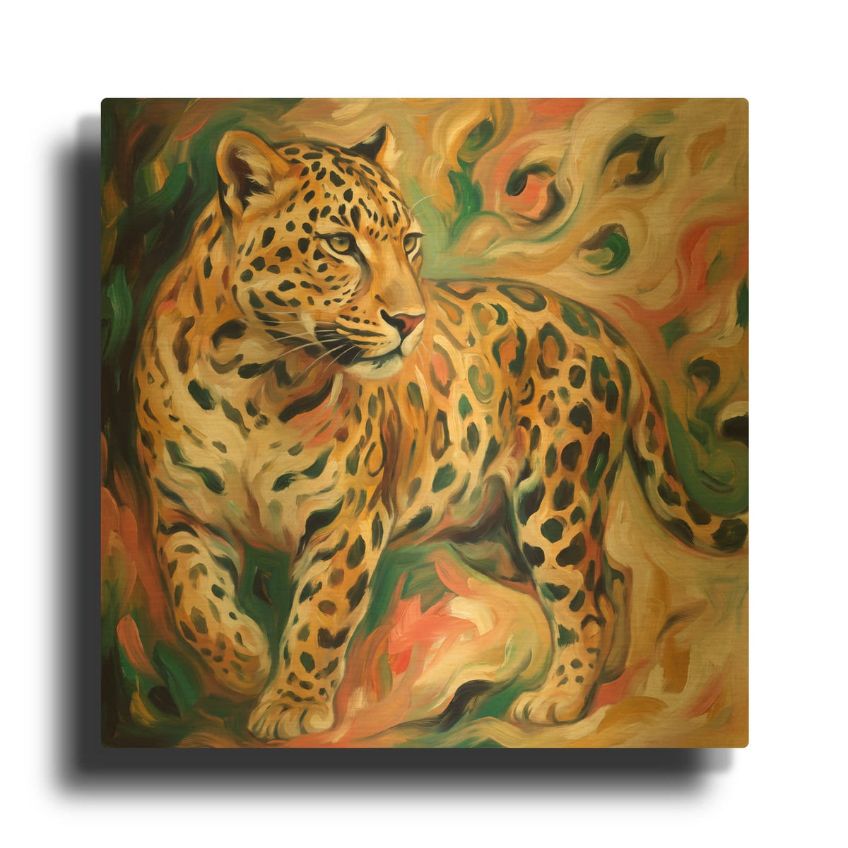 'Abstract Leopard' By Veve Gold Metal Wall Art