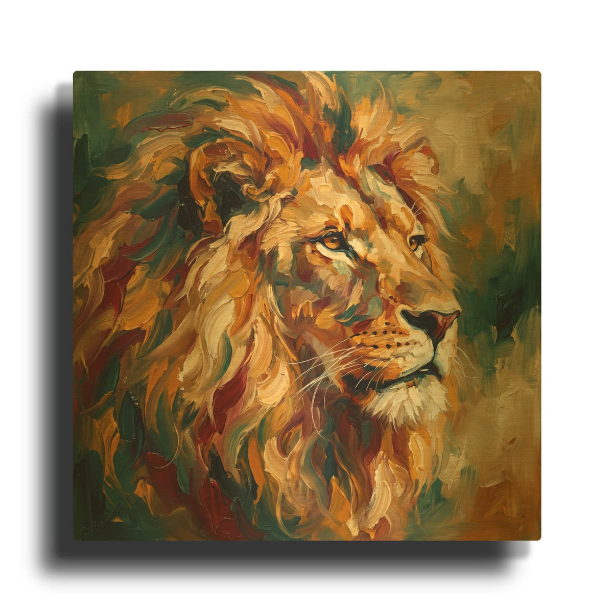 'Abstract Lion' By Veve Gold Metal Wall Art