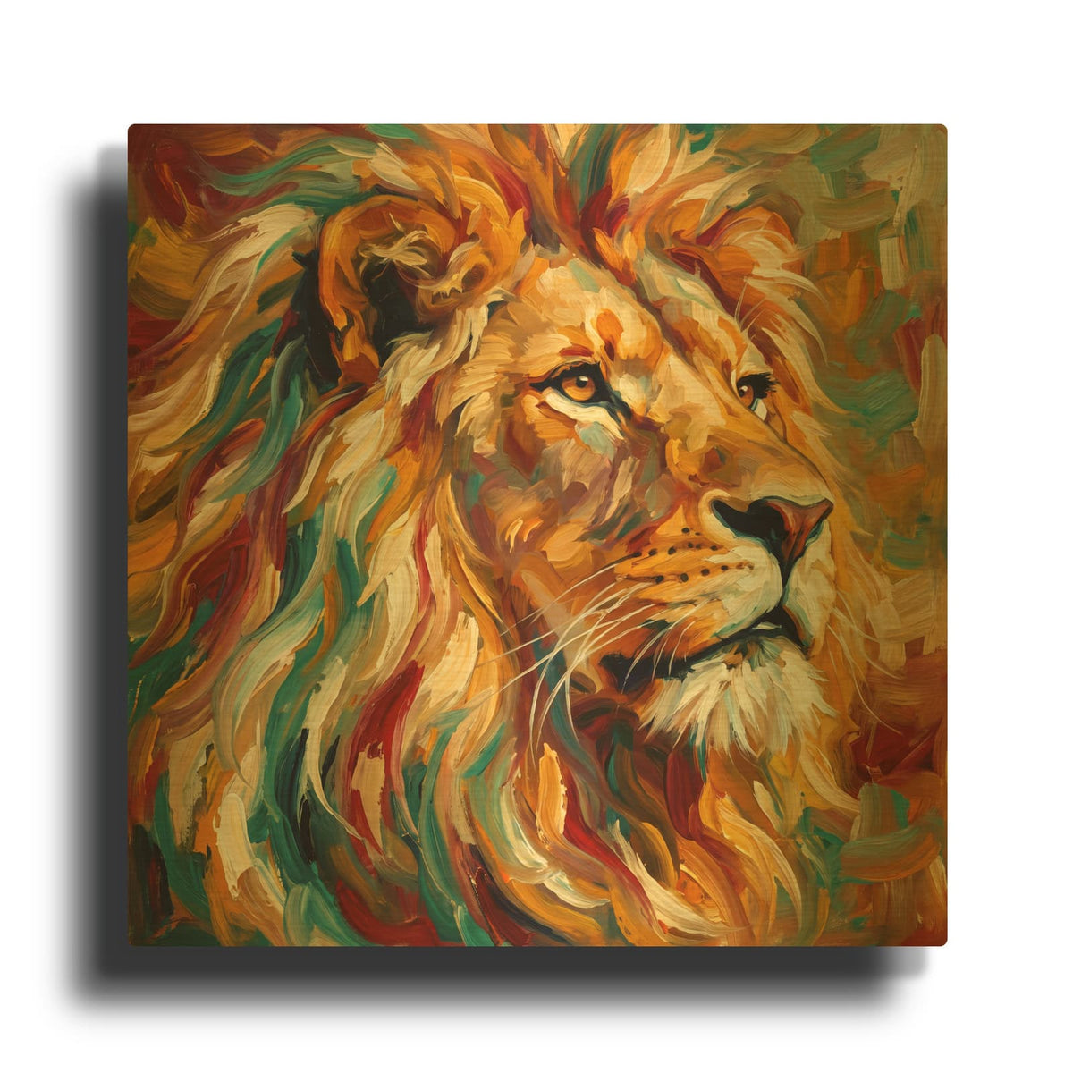 'Abstract Majestic Lion' By Veve Gold Metal Wall Art