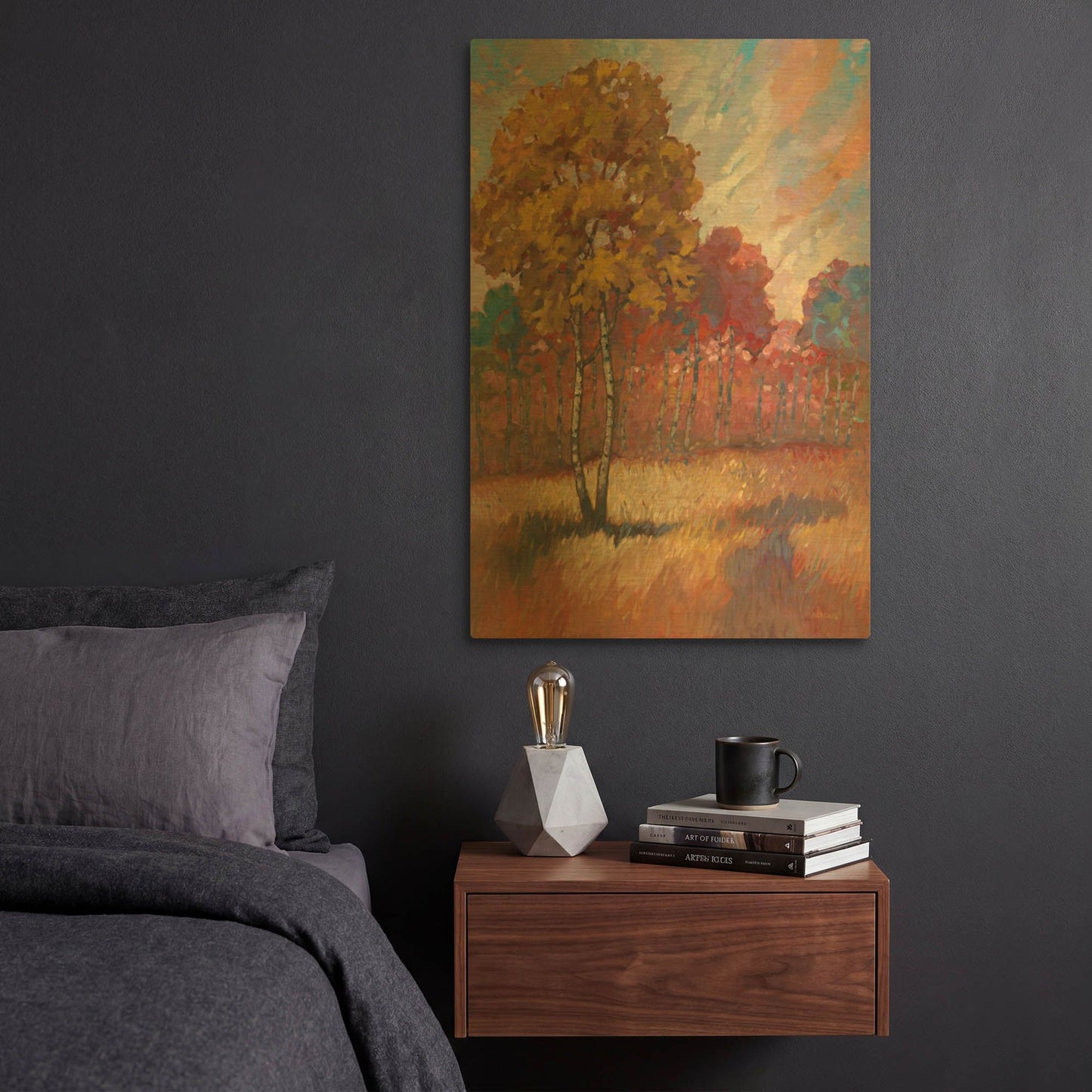 'Tree Line 2' By Graham Reynolds Gold Metal Wall Art