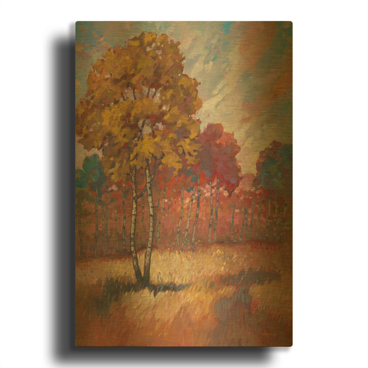 'Tree Line 2' By Graham Reynolds Gold Metal Wall Art
