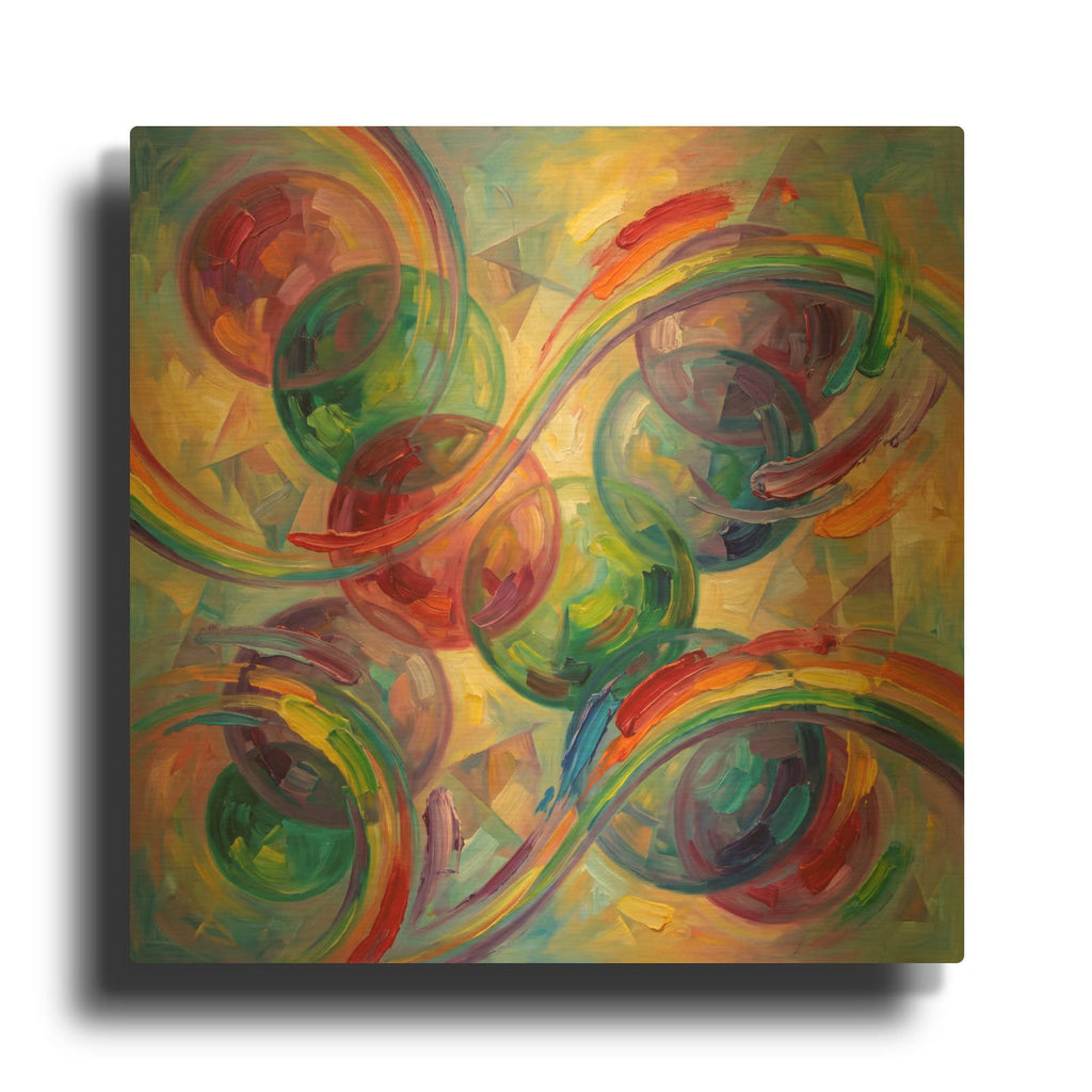'Abstract Rainbow I' By Veve Gold Metal Wall Art
