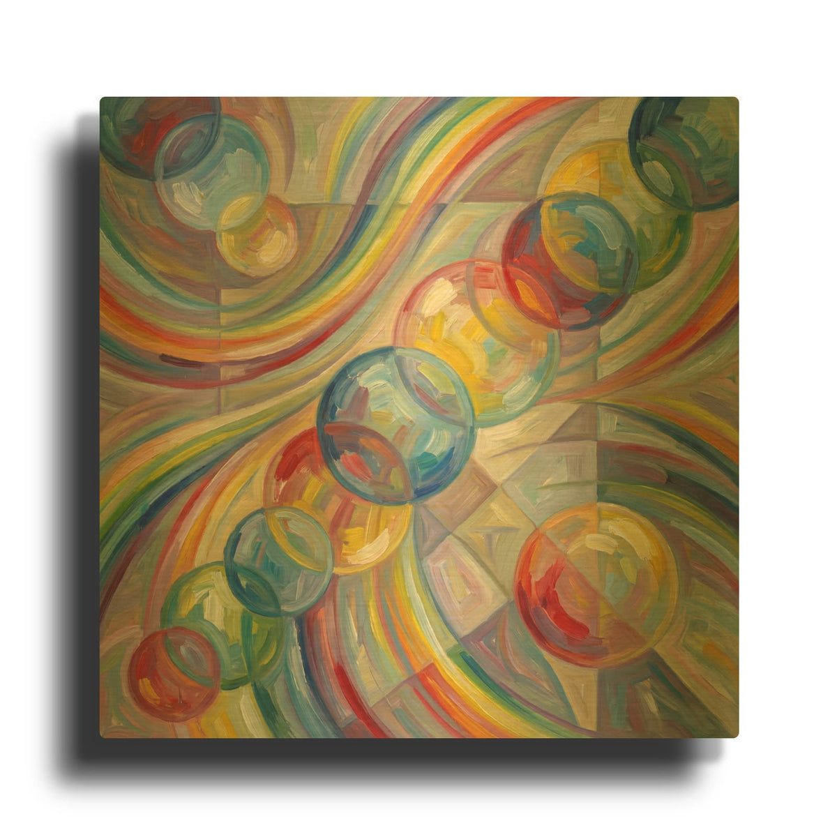 'Abstract Rainbow II' By Veve Gold Metal Wall Art