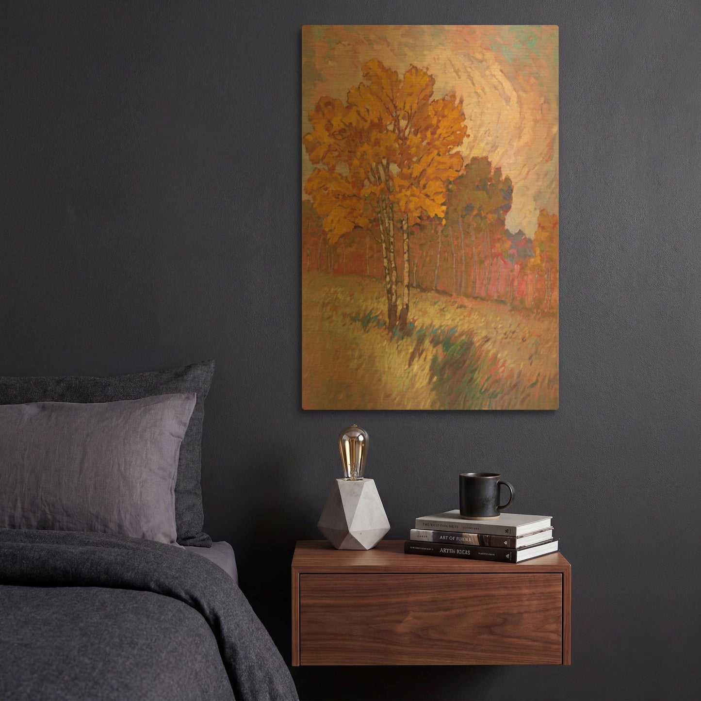 'Tree Line 1' By Graham Reynolds Gold Metal Wall Art