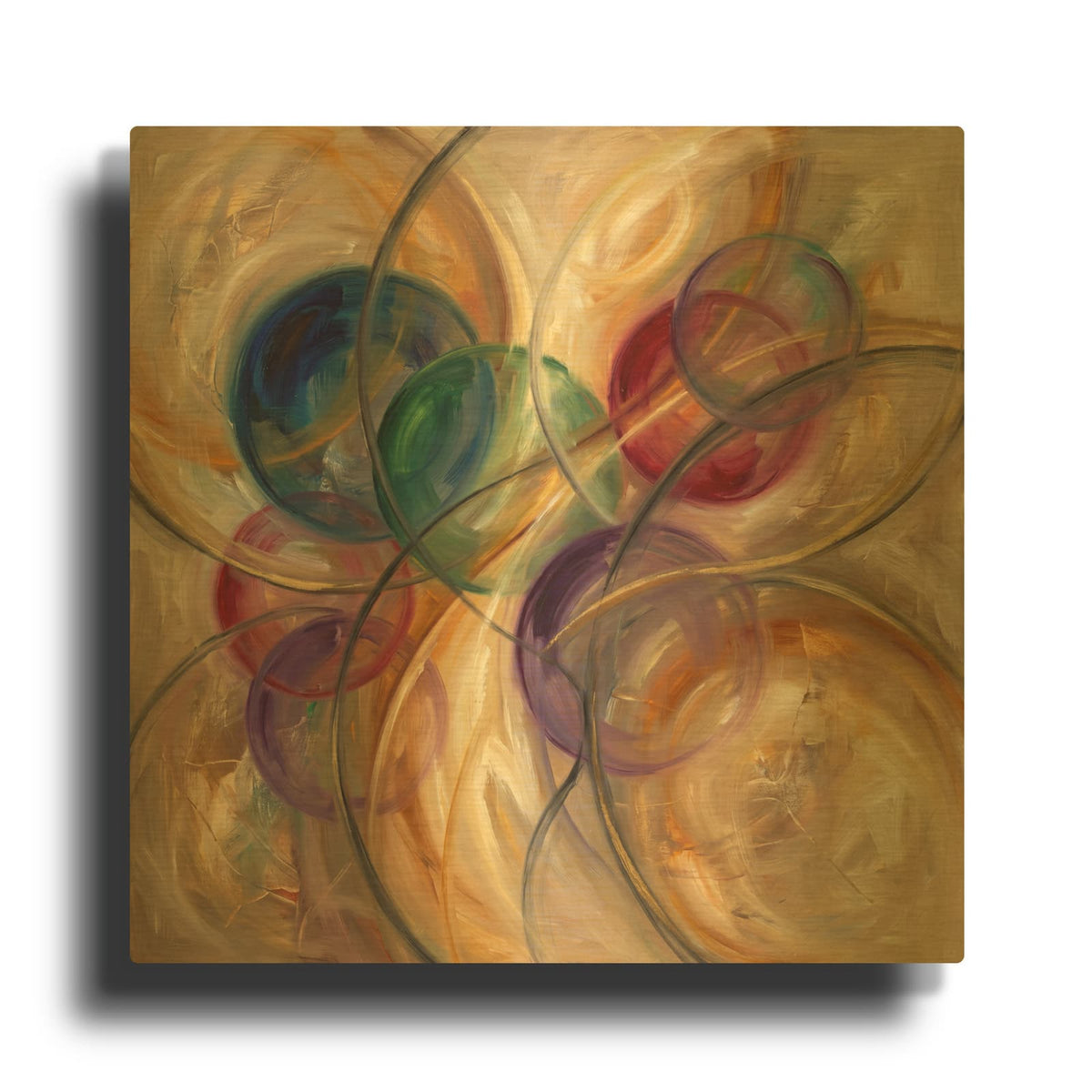 'Abstract Symphony II' By Veve Gold Metal Wall Art