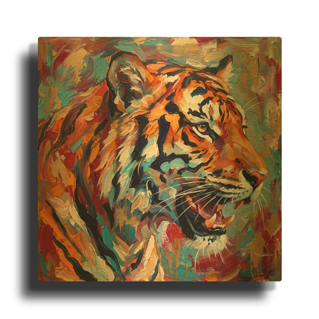 'Abstract Tiger II' By Veve Gold Metal Wall Art