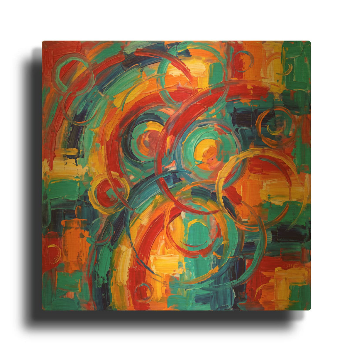 'Abstract Vibrant Rhythm I' By Veve Gold Metal Wall Art