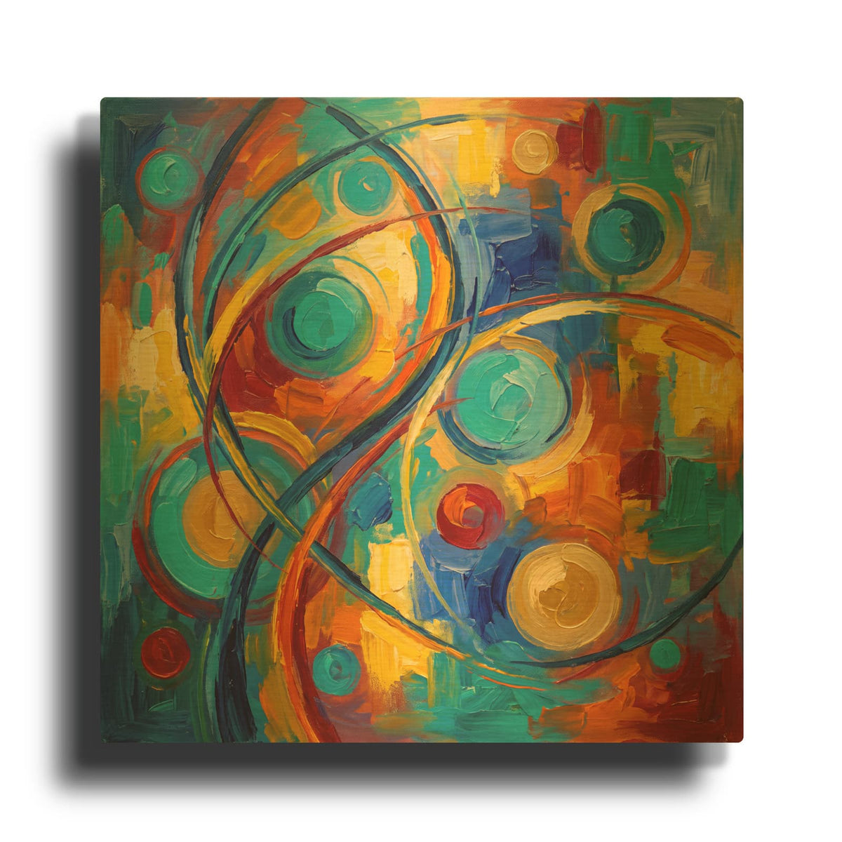 'Abstract Vibrant Rhythm II' By Veve Gold Metal Wall Art
