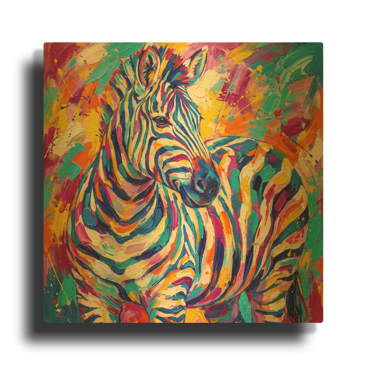 'Abstract Zebra I' By Veve Gold Metal Wall Art