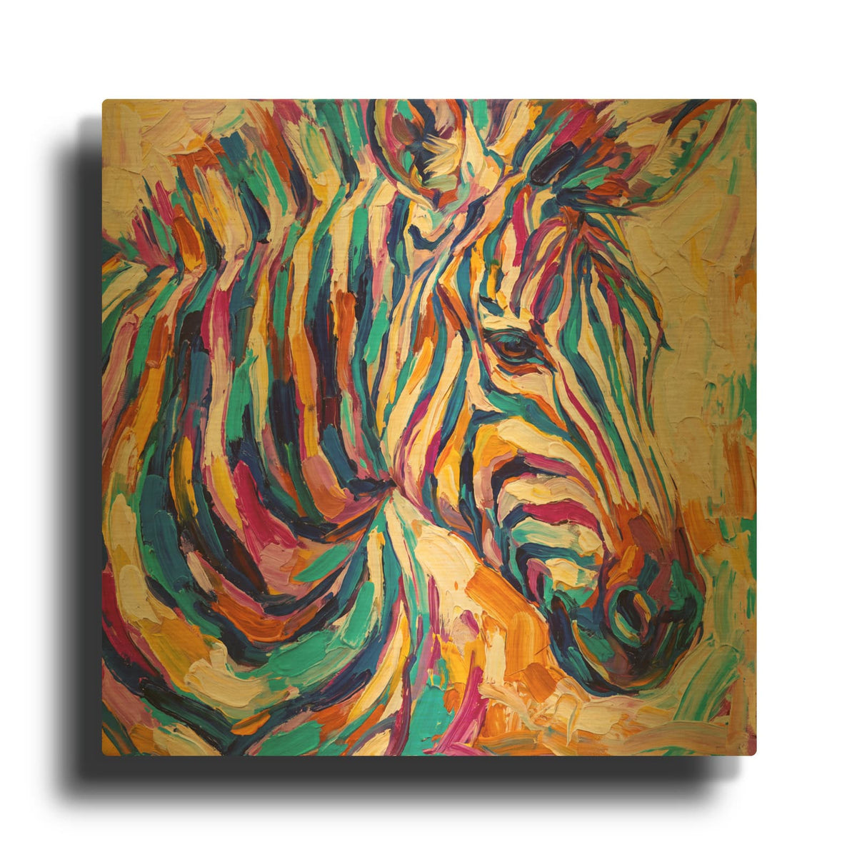 'Abstract Zebra II' By Veve Gold Metal Wall Art