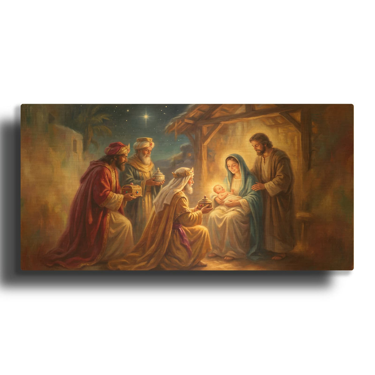 'Adoration of the Magi' By Veve Gold Metal Wall Art