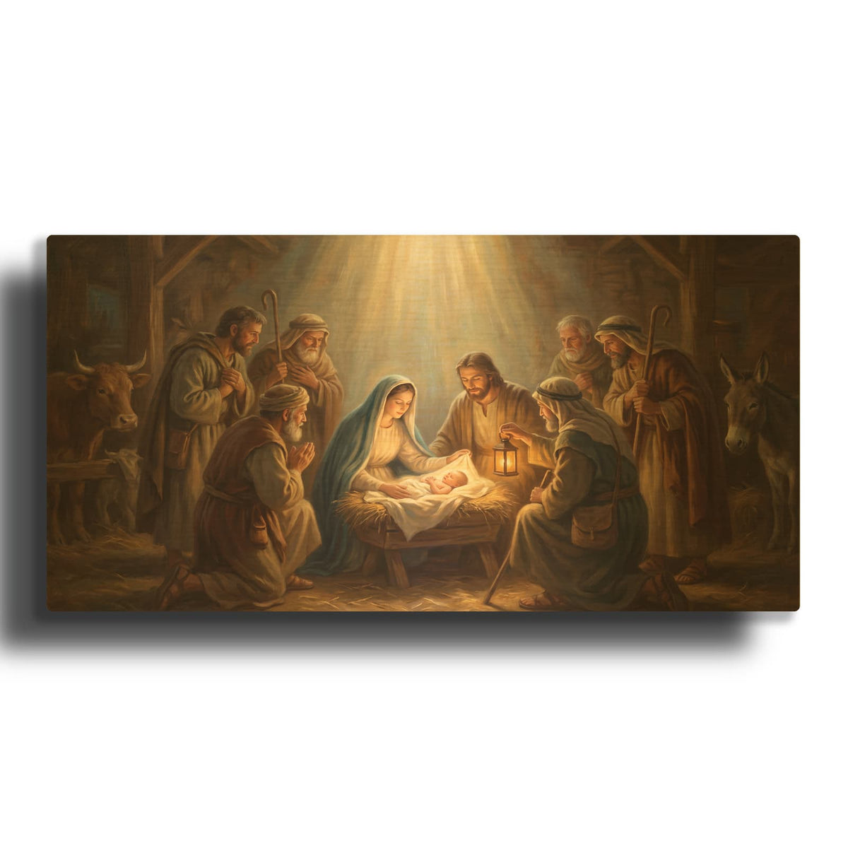 'Adoration Shepherds' By Veve Gold Metal Wall Art
