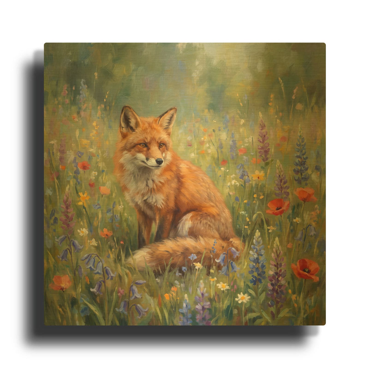 'Amid the Wildflowers' By Veve Gold Metal Wall Art