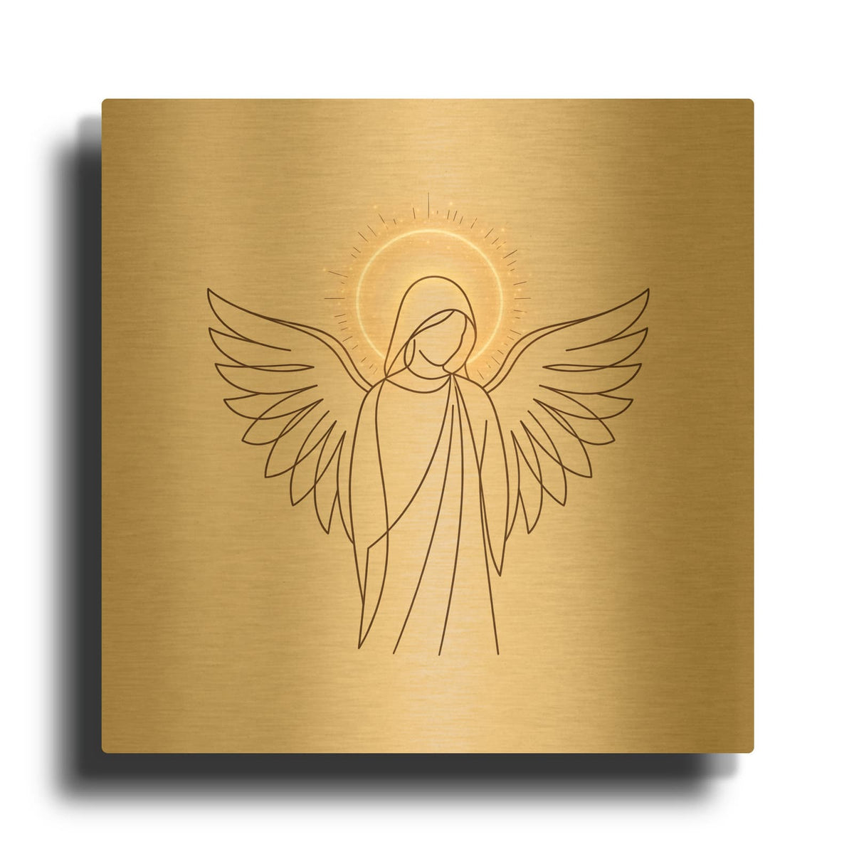 'Angel MinimalIist' By Veve Gold Metal Wall Art