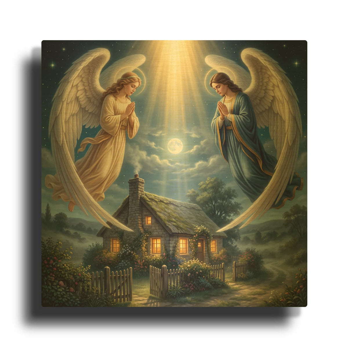 'Angels Guardians' By Veve Gold Metal Wall Art