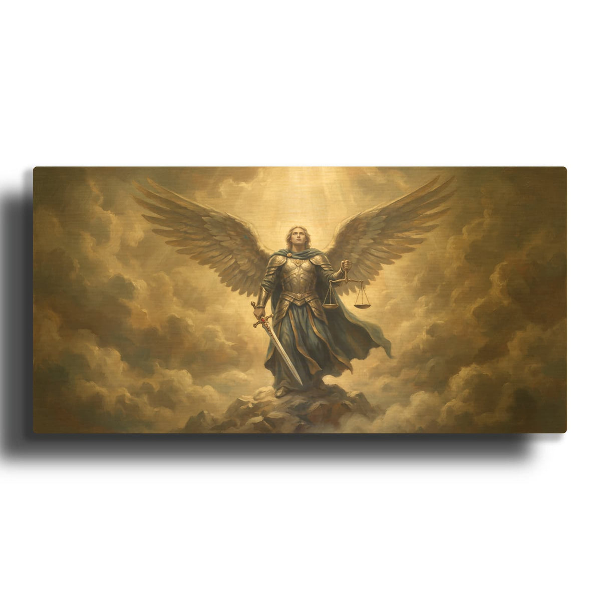 'Archangel Michael' By Veve Gold Metal Wall Art