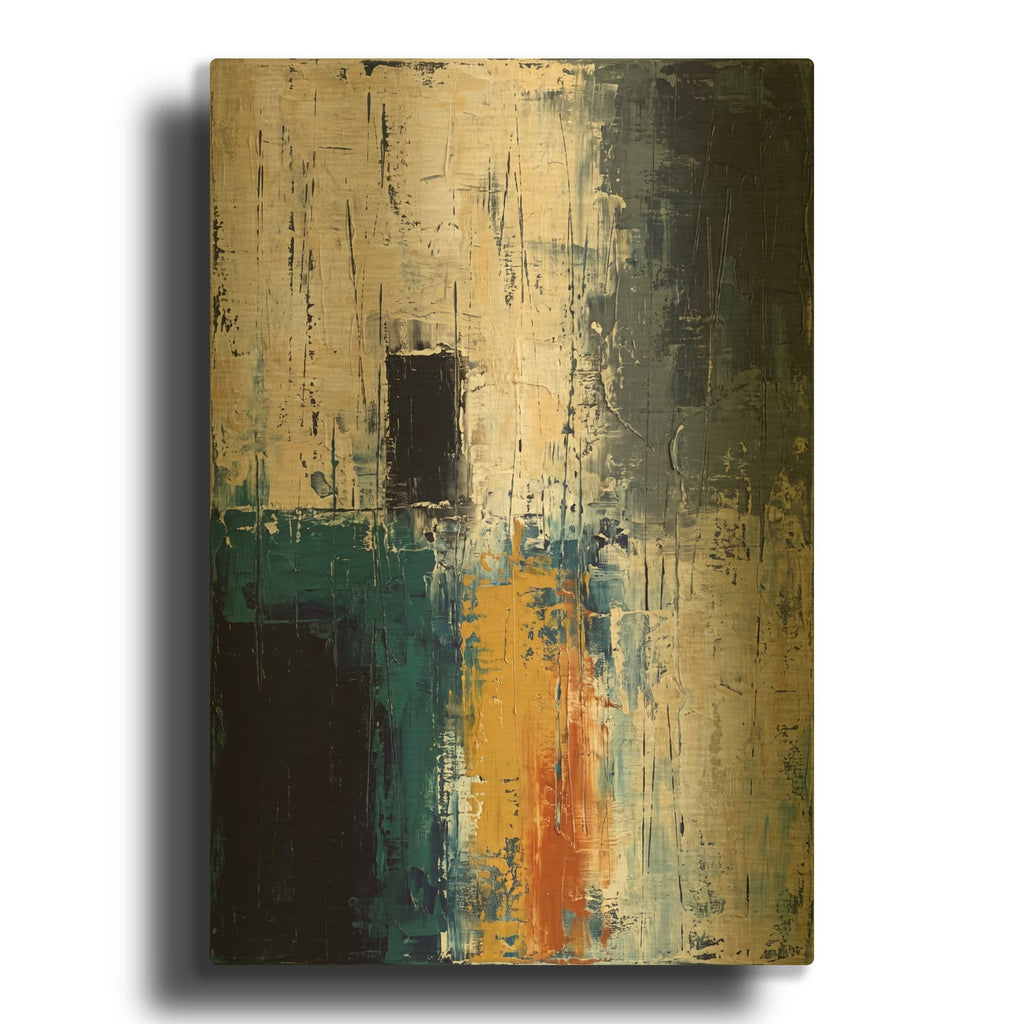 'Azure Ember' By Veve Gold Metal Wall Art