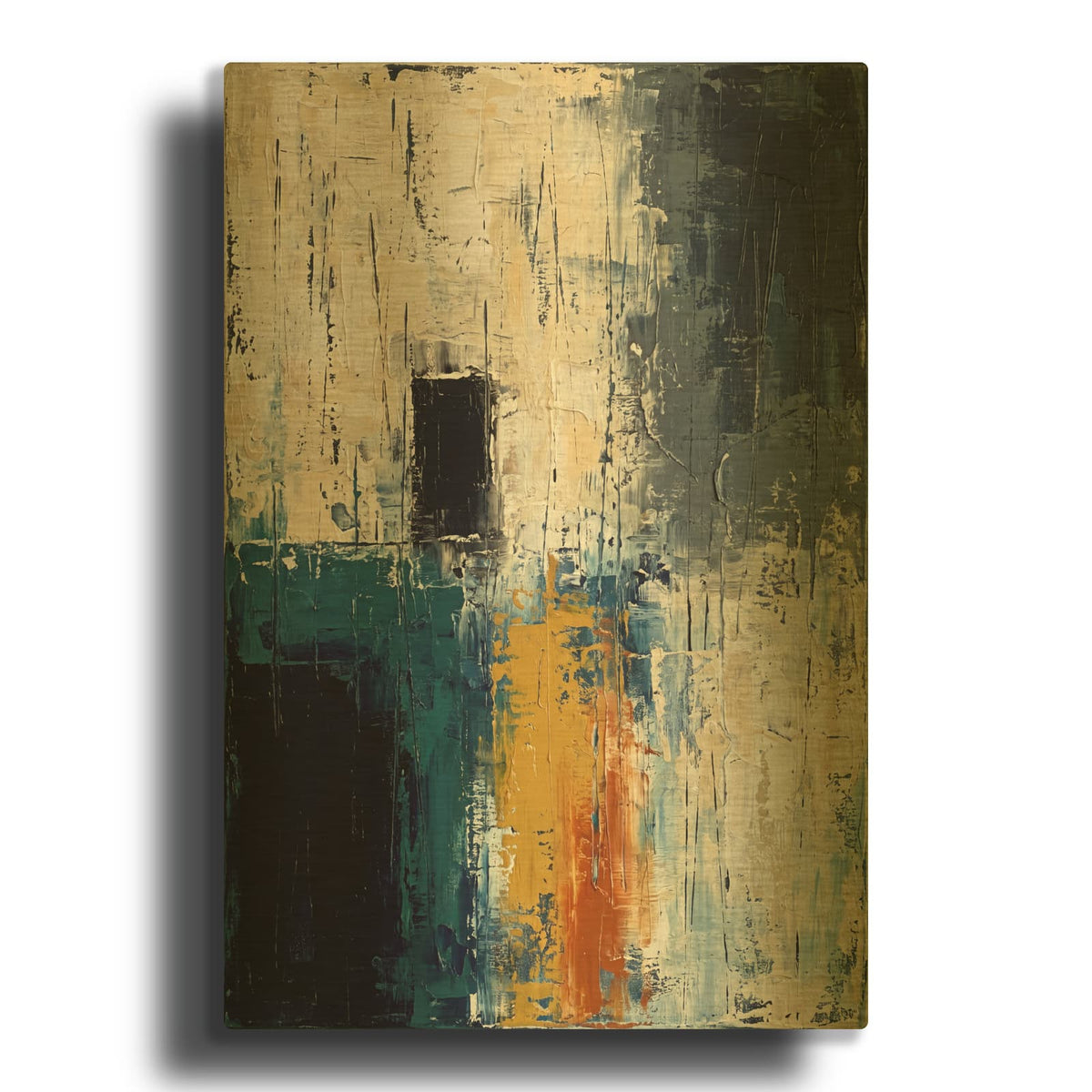 'Azure Ember' By Veve Gold Metal Wall Art