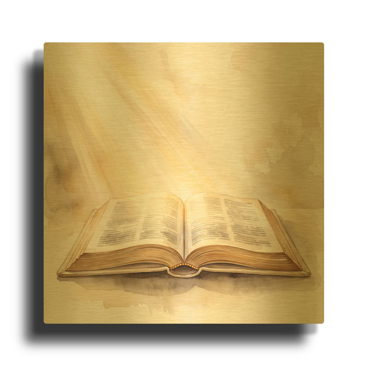 'Bible Golden Light' By Veve Gold Metal Wall Art