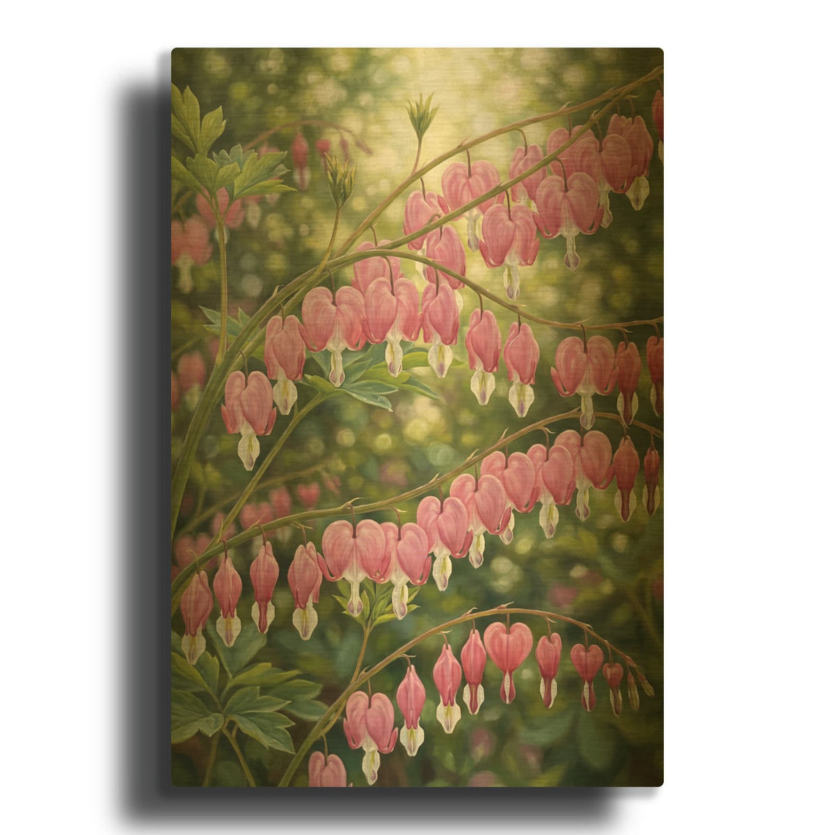 'Bleeding Heart Lace' By Veve Gold Metal Wall Art