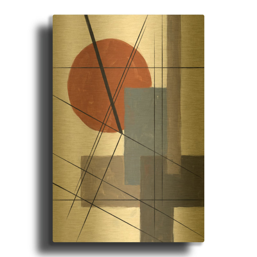'Crossroads' By Veve Gold Metal Wall Art
