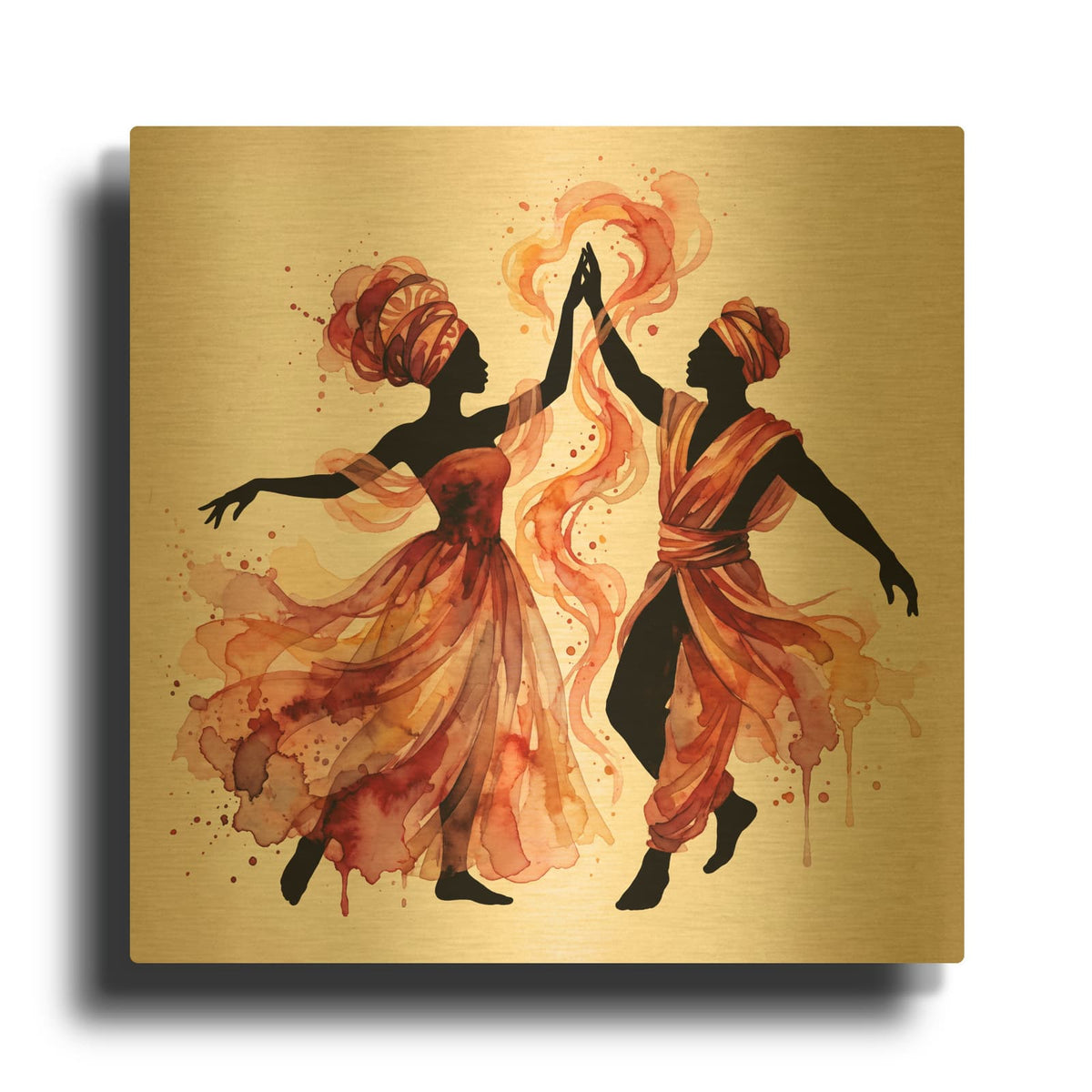 'Dance of the Heart' By Veve Gold Metal Wall Art