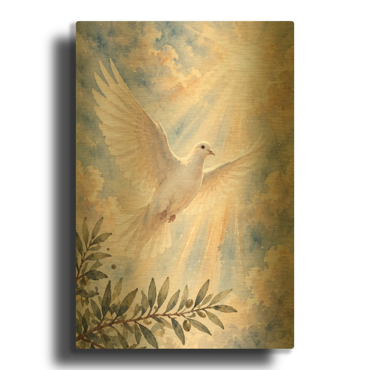 'Dove' By Veve Gold Metal Wall Art