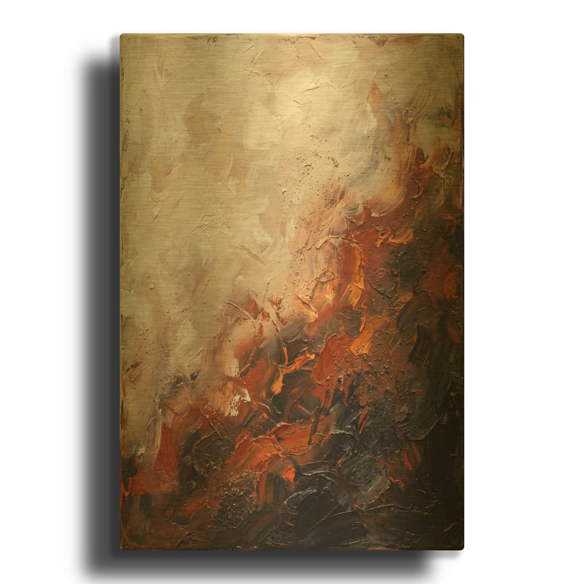 'Earth and Ember' By Veve Gold Metal Wall Art
