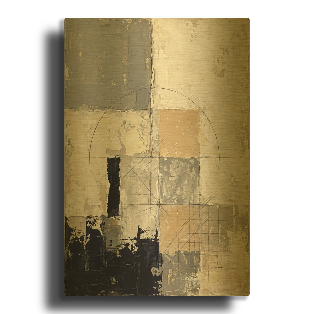 'Faint Orbit' By Veve Gold Metal Wall Art