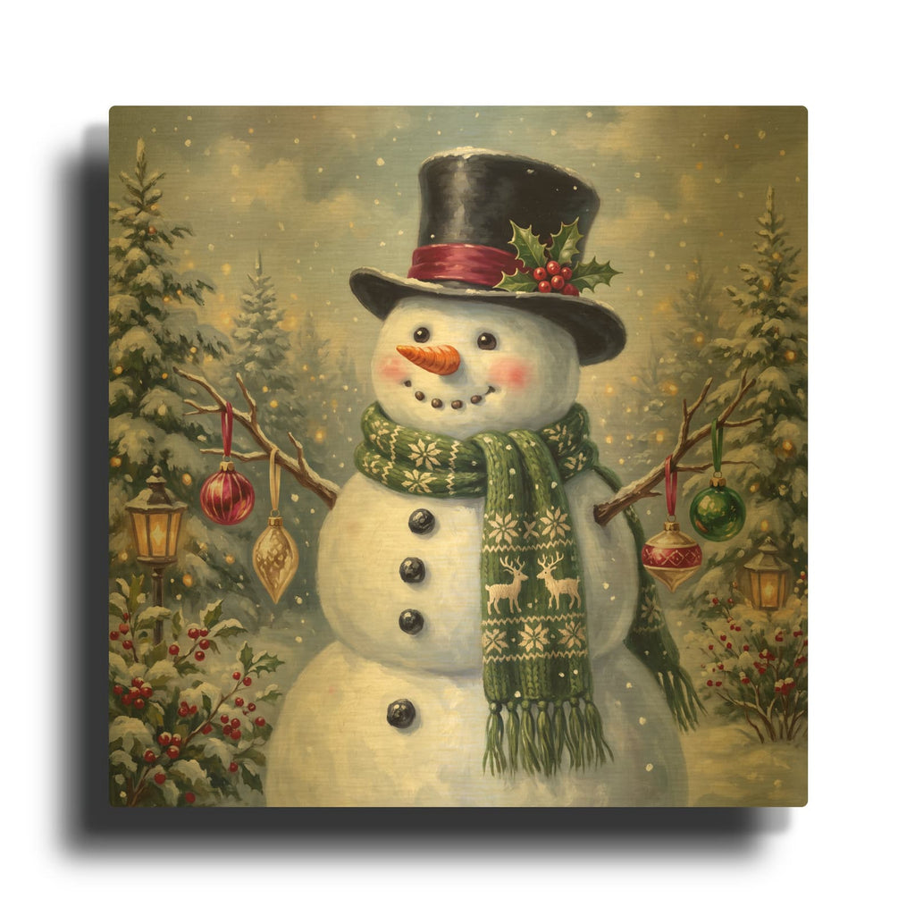 'Frosty's Christmas Magic' By Veve Gold Metal Wall Art